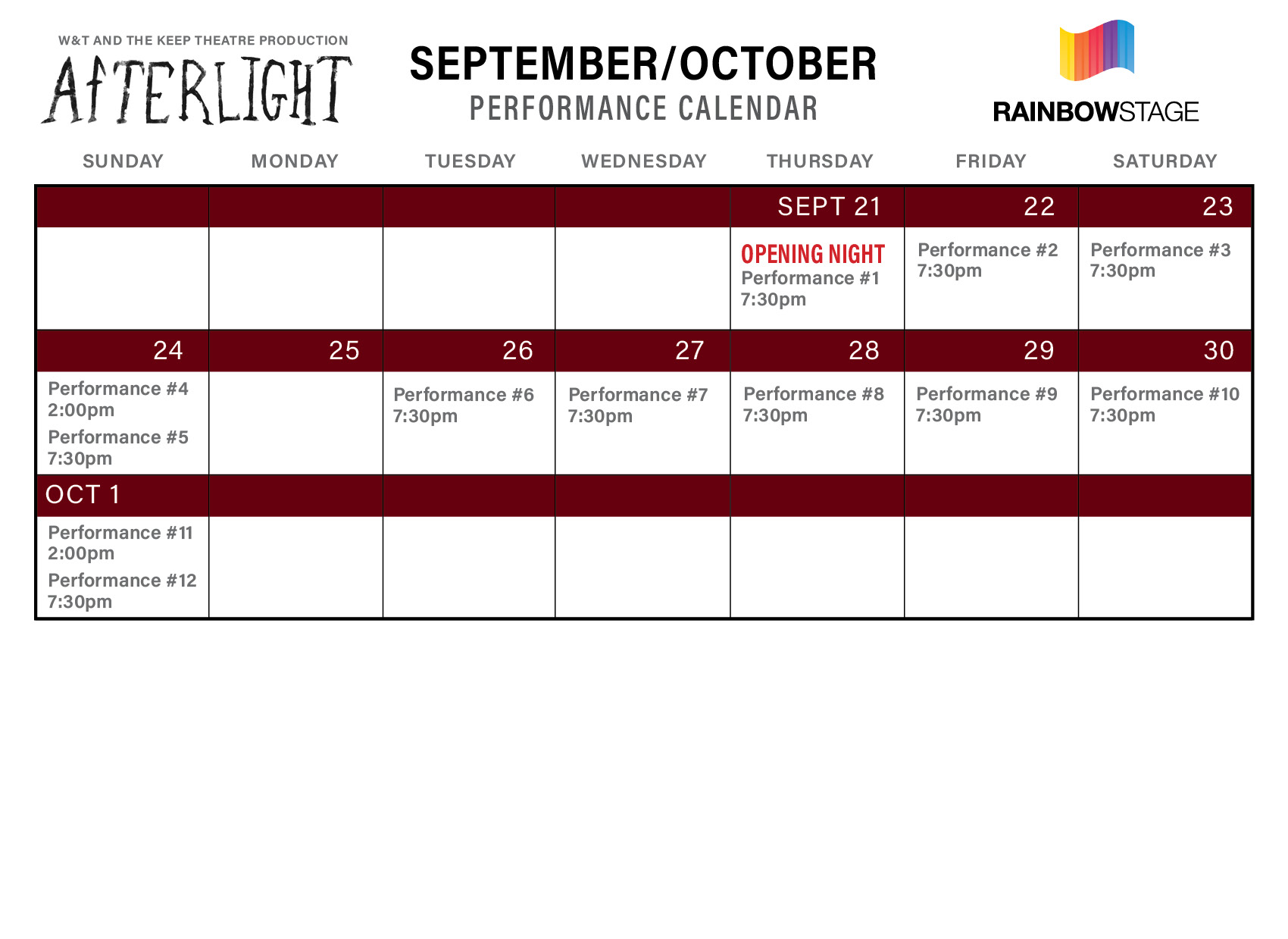 Afterlight Calendar